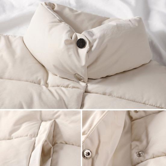 Women Vest Solid Color Sleeveless Windproof Short Stand Collar Loose Extra Thick Winter Waistcoat for Daily Wear