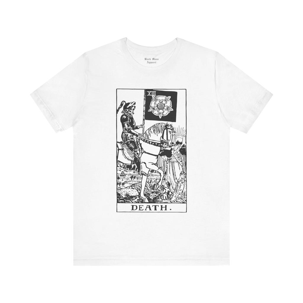 Death, Tarot Card T-shirt, Major Arcana, Occult Shirt, Vintage Art, Magic Tee Tarot Reading, Grim Reaper Jersey Short Sleeve Tee