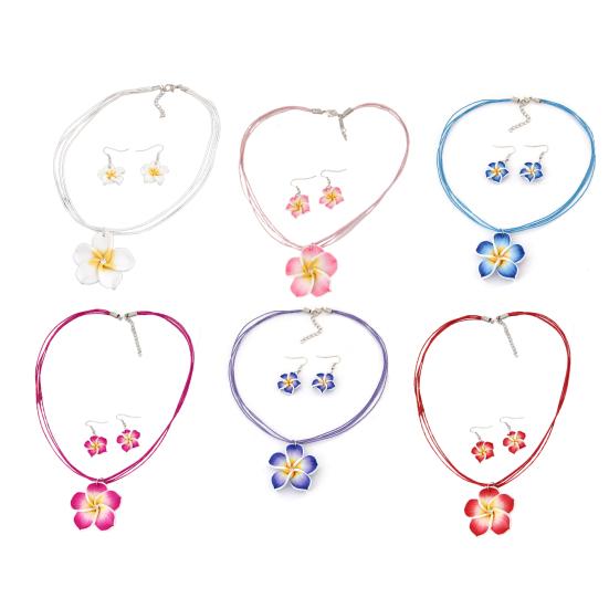 Jewelry Set Fashion Attractive Alloy Flower Dangle Jewelry Set for Party Dating Vacation