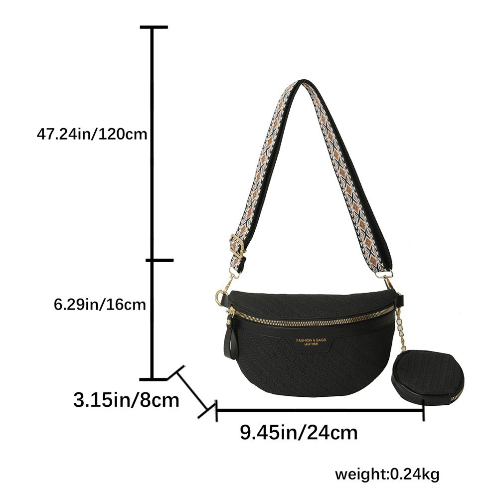 Casual Chest Bag 2025 Luxury Designer Women's Waist Bag Multi-pocket Street Fanny Pack PU Chest Bag Wide Strap Crossbody Bag