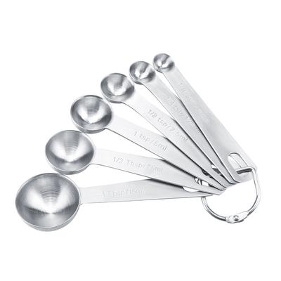 6Pcs/Set Stainless Steel Measuring Spoons Cups for Coffee Seasoning Kitchen Cooking Tools