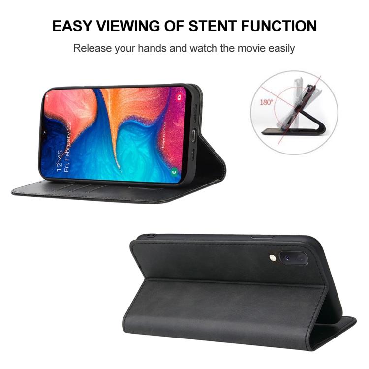 Kožené pouzdro na telefon se magnetickým uzávěrem pro Samsung Galaxy A20e