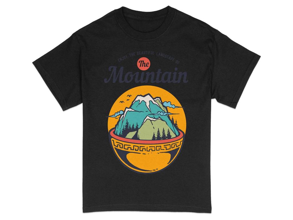 Outdoor Adventure T-Shirt Mountain Landscape Graphic Tee Nature Hiking Shirt Vintage Inspired Camping Apparel Men Clothing