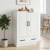 White Sideboard with Drawers 66 x 34.5 x 92 cm Engineered Wood