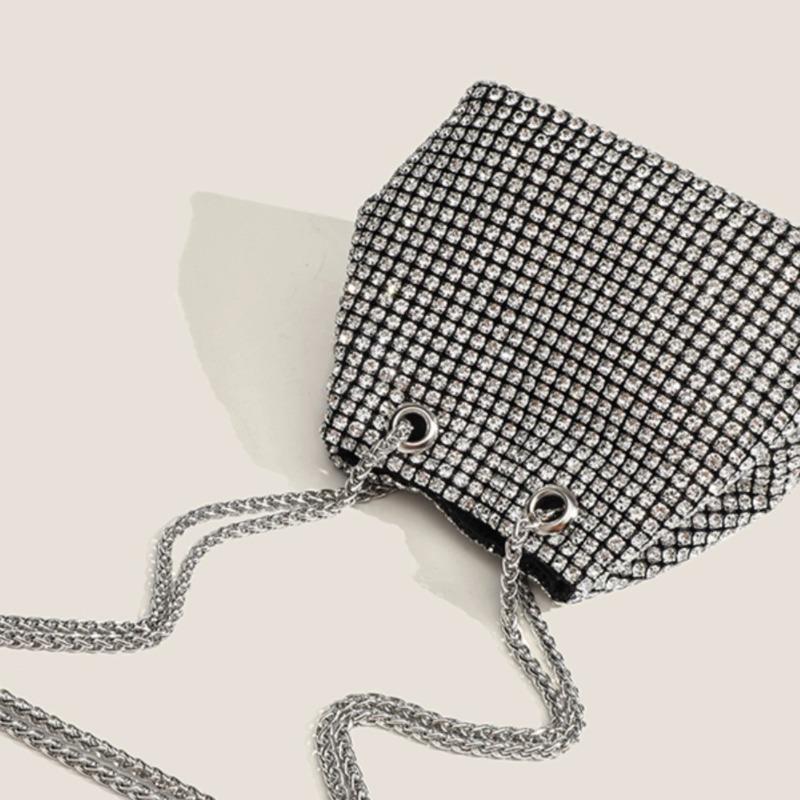 shiny diamond small bag women's new fashionable high-end shoulder chain bag diamond-encrusted messenger bucket women's bag