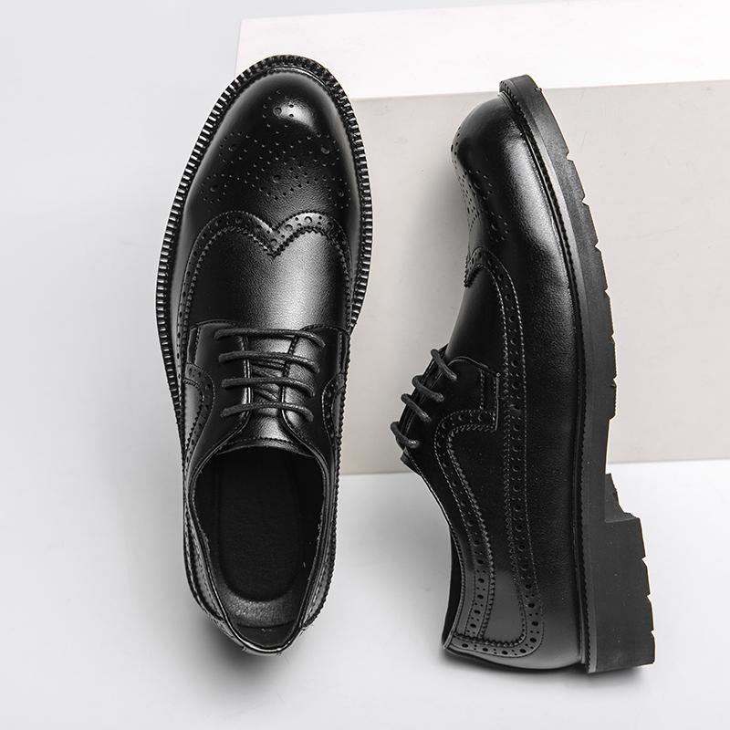 

Коричневые кожаные туфли ручной работы, мужские туфли-оксфорды, формальные классические туфли с резьбой по дереву, туфли для выпускного платья, туфли дерби, бесплатная доставка 37 чёрный