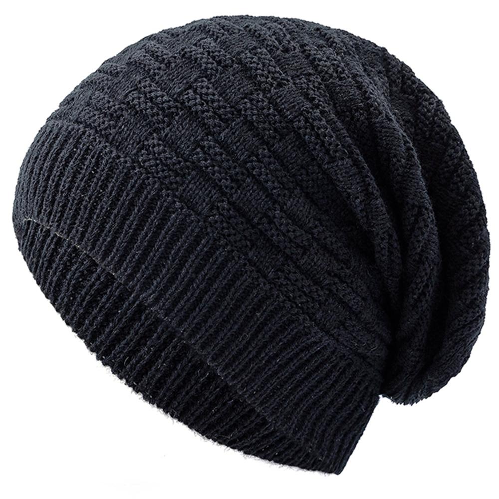 Unisex Slouchy Winter Hat Long Size Knitted Hat Casual Beanies For Men & Women Solid Bonnet Cap