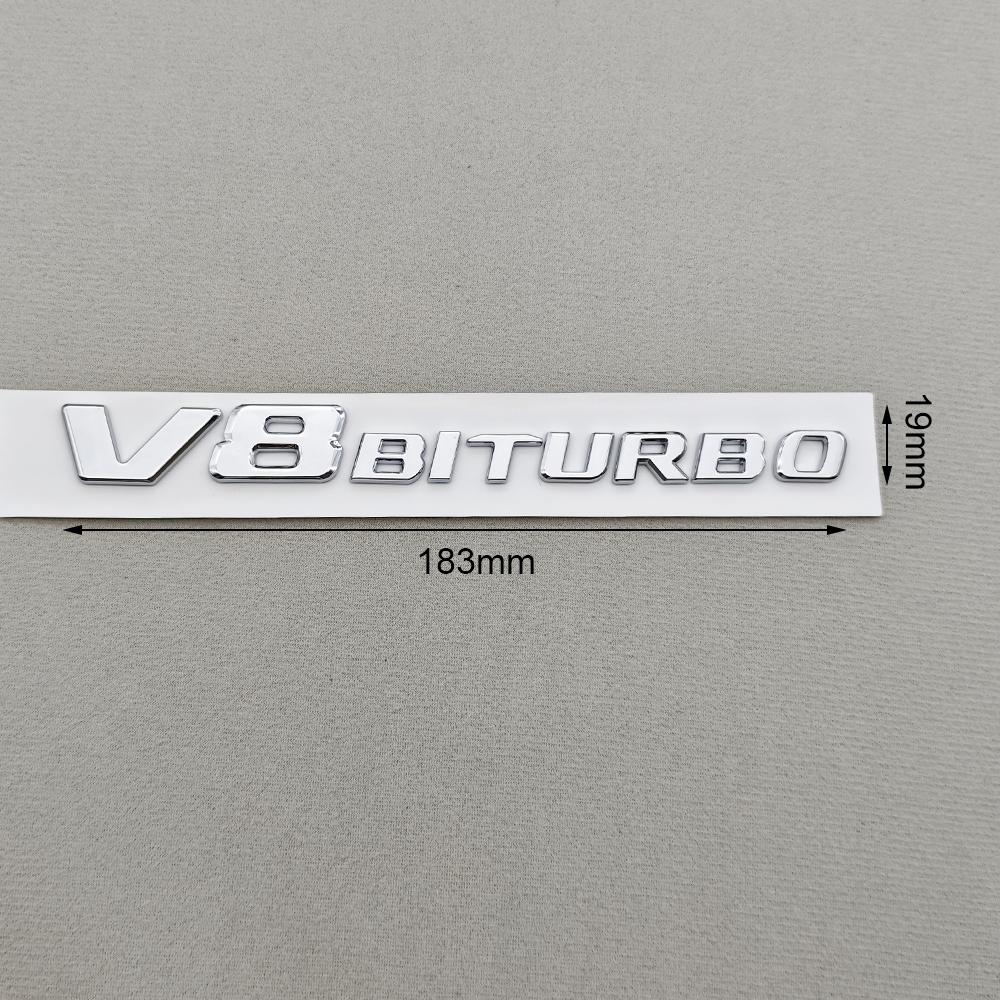 3D ABS Car Sticker V8 BITURBO Logo Emblem Trunk Fender Badge Decal For Mercedes-Benz AMG W218 C63S C63 E63 S63 CLS63 Accessories