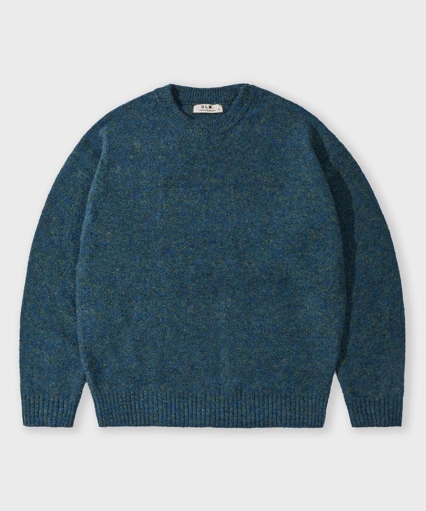 GLW Mild Heathered Crew Neck Sweater Oversized Knit Forest Gold