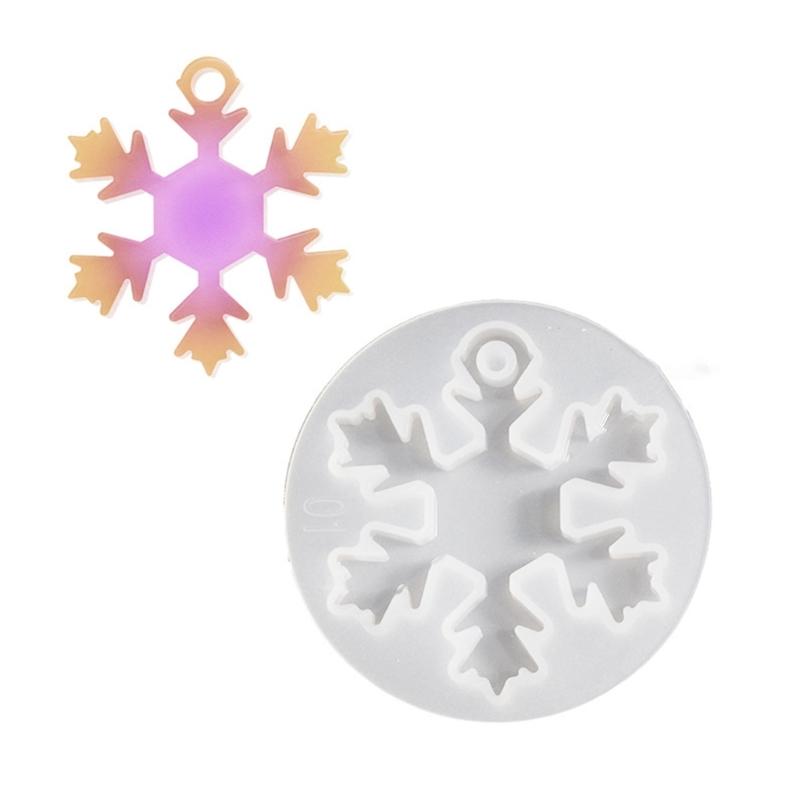 Premium Silicones Snowflake Pendant Molds High Temperature Resistant For Handmade Soap Candle Christmas Craft