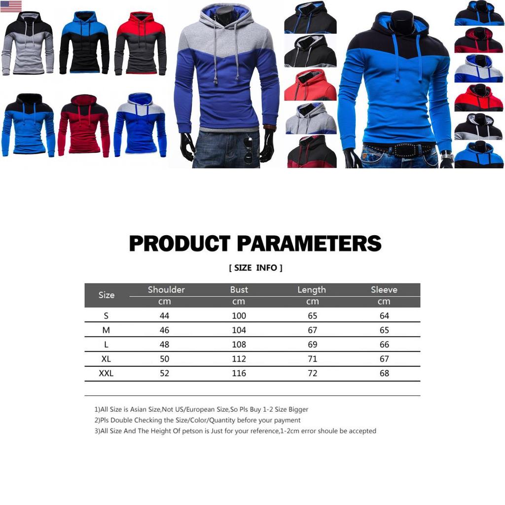Jacket Mens Coat Outwear Sweater Winter Slim Fit Hoodie Warm Hooded Sweatshirt