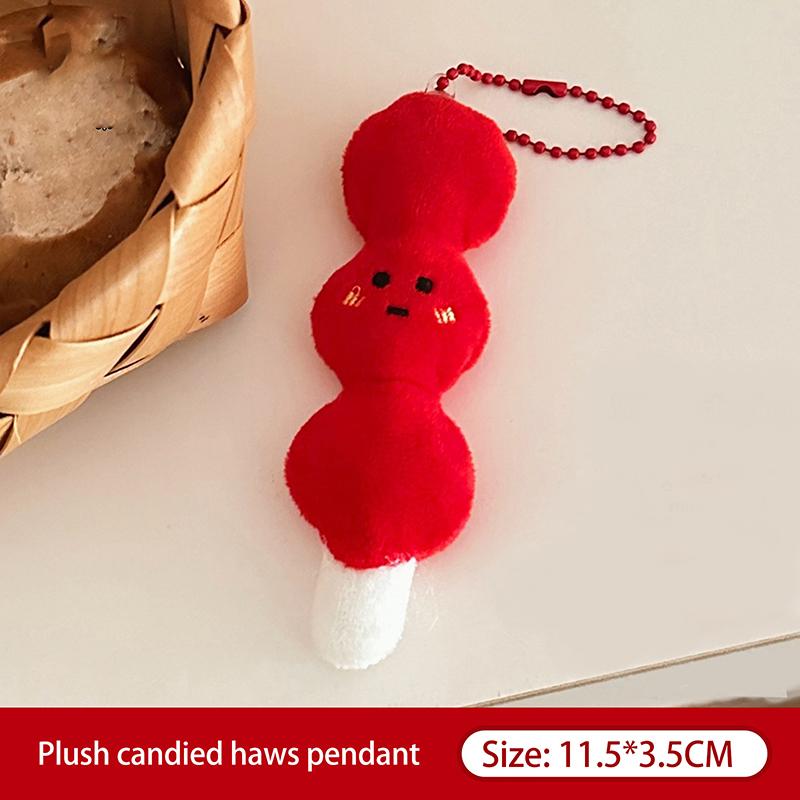 1Pc Kawaii Croissant Pendant Bread Doll Stuffed Keyrings Cute Tomatoes Plush Food Keychain For Bag Decoration Diy Accessories