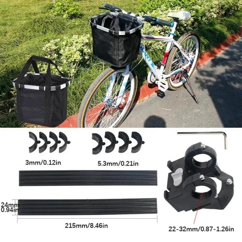 Bicycle Front Basket,Bike Small Pet Dog Carry Pouch,2in1 Detachable MTB Cycling Handlebar Tube Hanging Fold Baggage Bag 5KG Load