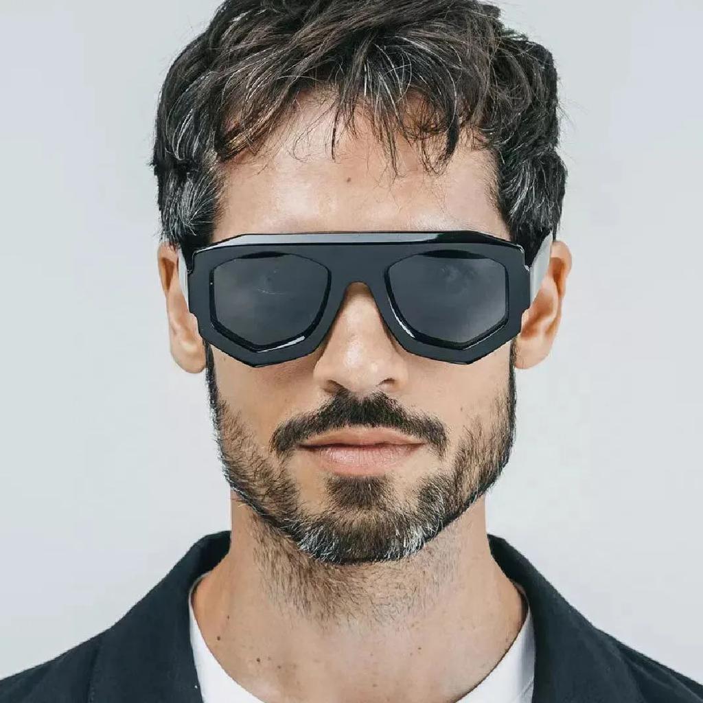 y2k Vintage Irregular Sunglasses Women For Men Luxury Brand Designer Punk Shades Popular Big Frame Flat Top Outdoor Sun Glasses