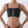 European and American Jewelry, Sexy Spice Girl Geometric Imitation Pearl Multi-layer Body Chain, Simple and Versatile Beach Waist Chain for Women