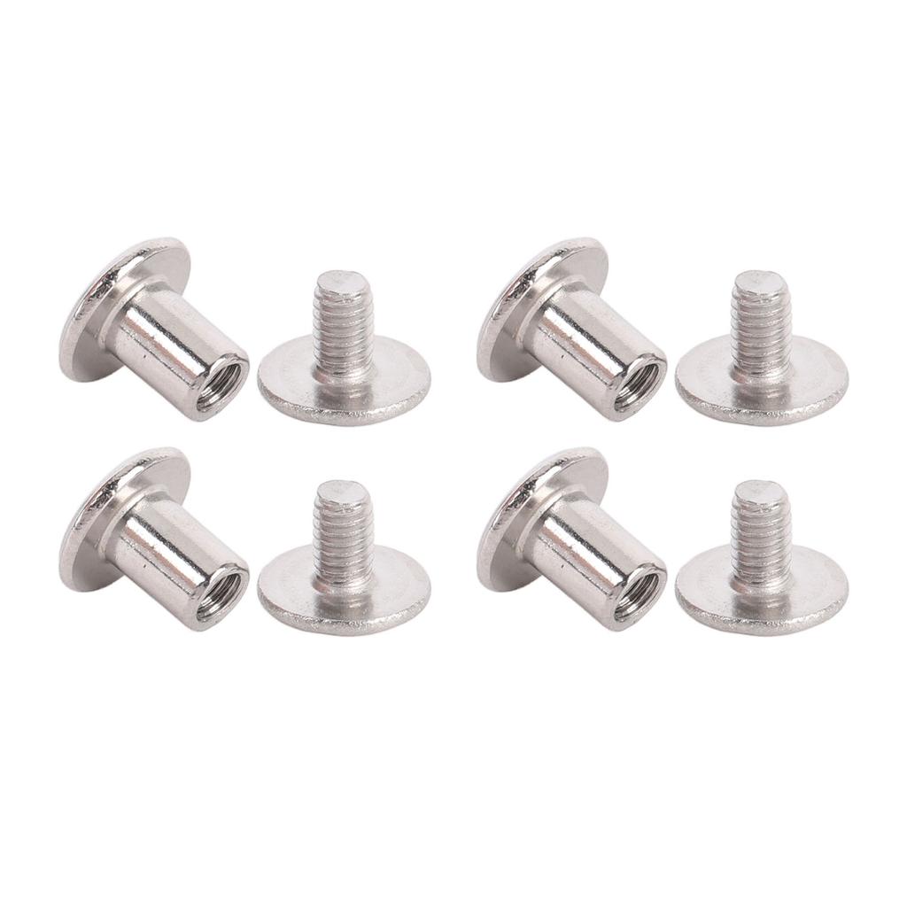 100 Sets Rivet and Screw Stainless Steel M2.5 Flat Round Head Rivet Fastener Set for Leather Crafts Clothing Decoration