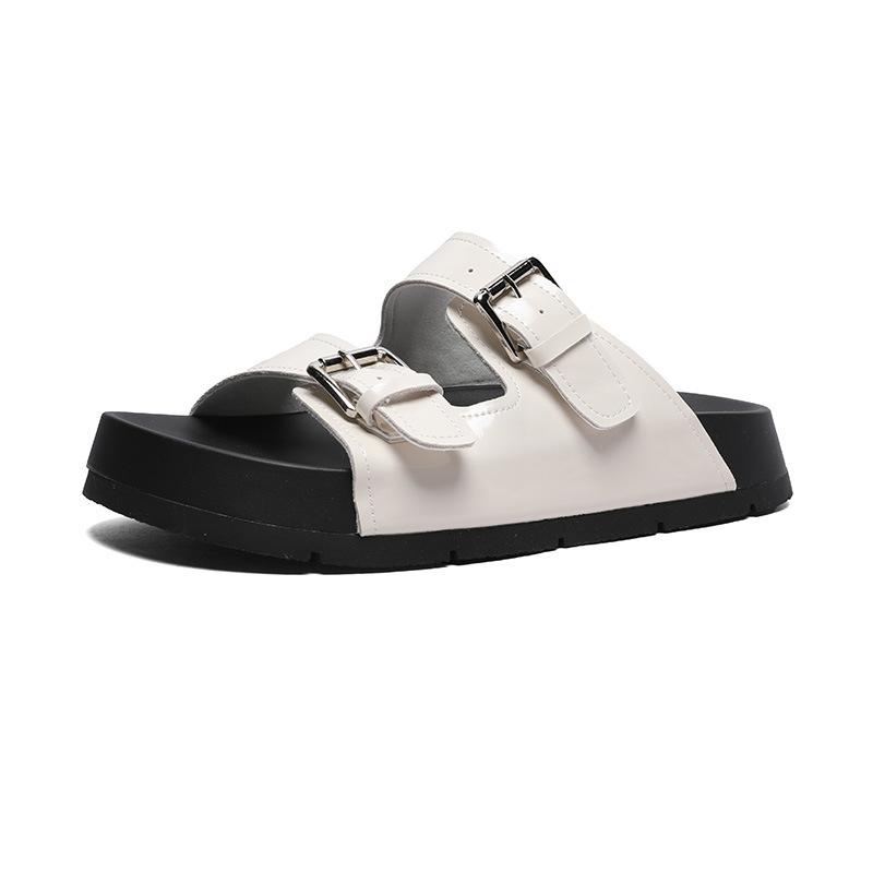 Beach half slippers women's outer wear summer new light non-slip breathable retro one-word buckle with cool slippers