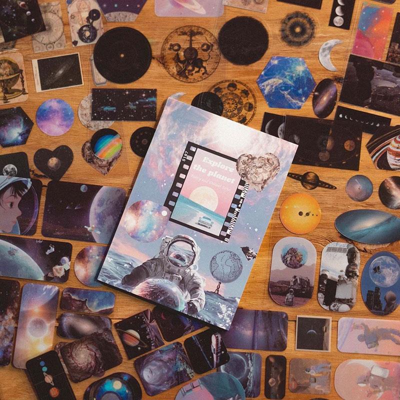 4 styles 20 pcs Poetry and Distant place series PET material stickers Junk Journal Supplies handmade Scrapbooking Material
