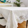 White Patterned Tablecloth Rectangular Waterproof Table Cloths Suitable for Wedding Birthday Party Table Adorn Anti Scald Easy To Maintain Table Mats