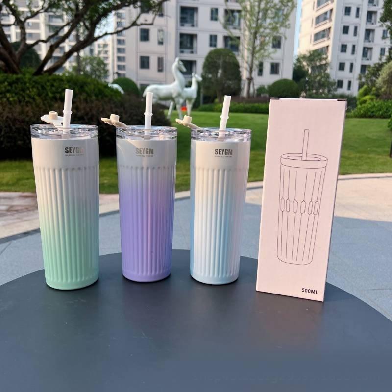 Modern And Minimalist Large Capacity 500ml Coffee Mug For Car Use With Double Wall Insulation