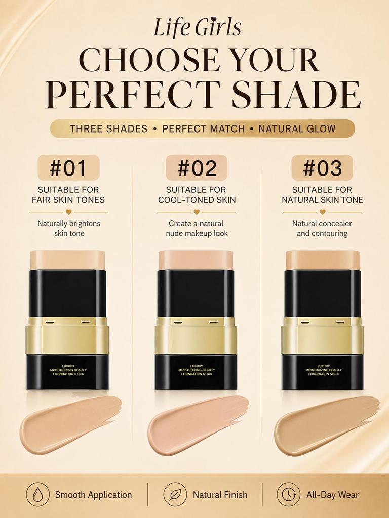 Luxurun Qinyan Foundation Stick Lightweight and Obedient Beauty Moisturizing Foundation Stick Double-headed