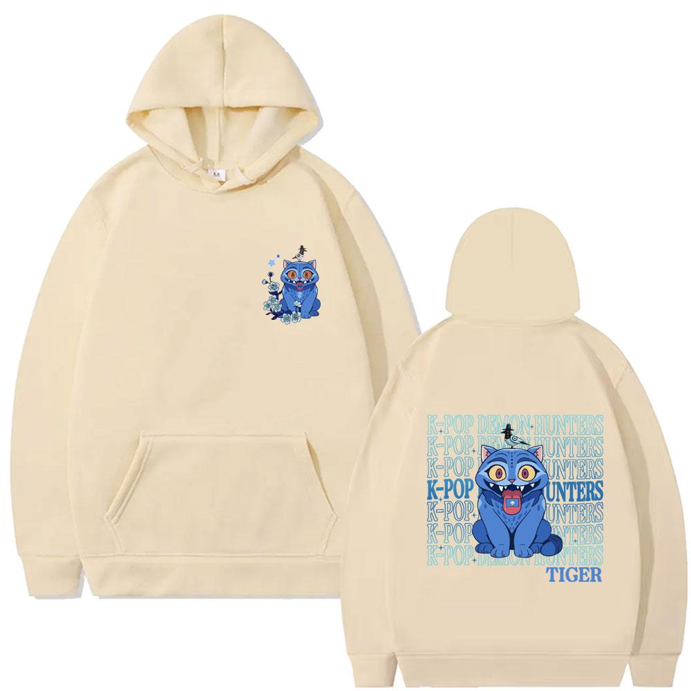 Kpop Demon Hunters Derpy Tiger Graphic Hoodie Men Women Fashion Cartoon Trend Streetwear Man Clothing Oversized Hoodies