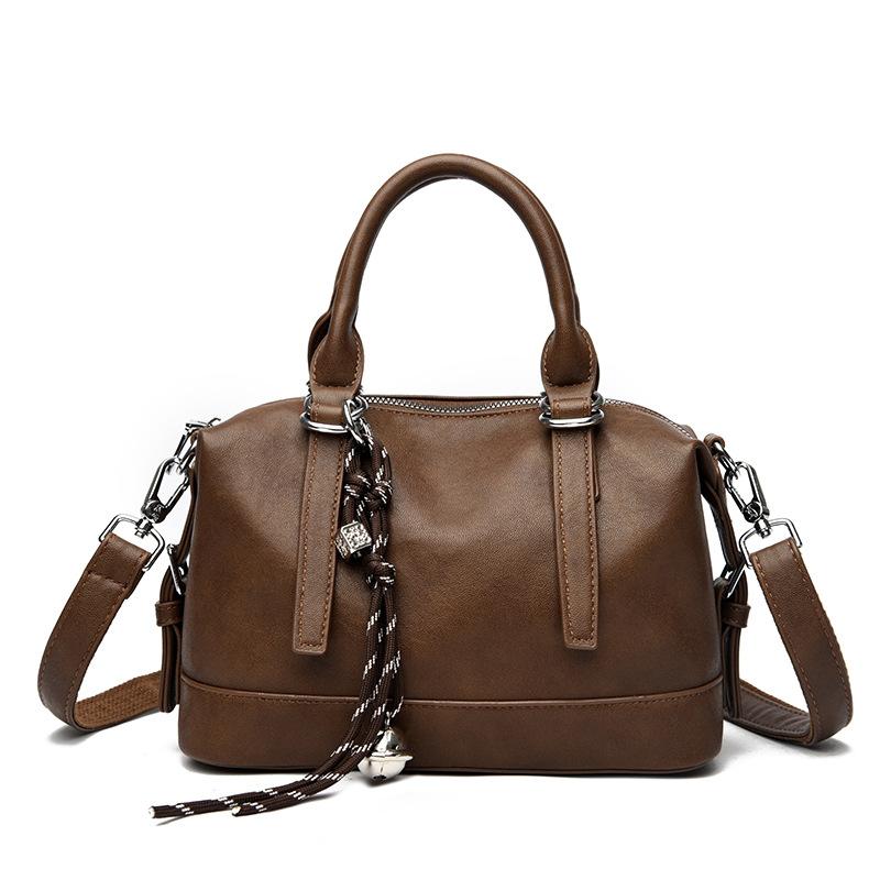 

Ретро сумка из мягкой кожи, женская, высококлассная, универсальная, большой вместимости, на плечо, мессенджер коричневый