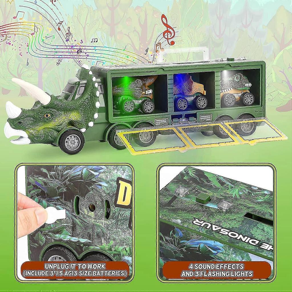 Dinosaur Truck Toy set With Light And Sound, music Dinosaur track toy kit