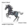 Spilla Cavallo al Galoppo con Strass Retrò: Spilla Animalier di Lusso di Alta Gamma, Gioielleria Creativa Europeo-Americana