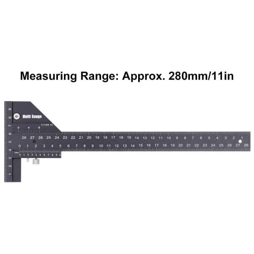 Woodworking Scribing Ruler, T-Shaped Design, Aluminum Alloy Material, T-Shaped Carpenter's Ruler, Carpentry Dash Gauge
