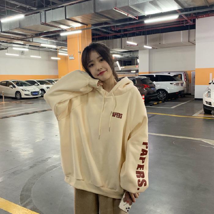 Ins Super Fire Fleece Thickened Sweater Women's Autumn and Winter Oversize Hooded Jacket Korean Version Tide Lazy On Clothes