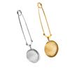 2Pcs Tea Leaker Stainless Steel Strainer Modern Unique Attractive Design for Home Office Use Golden Silver