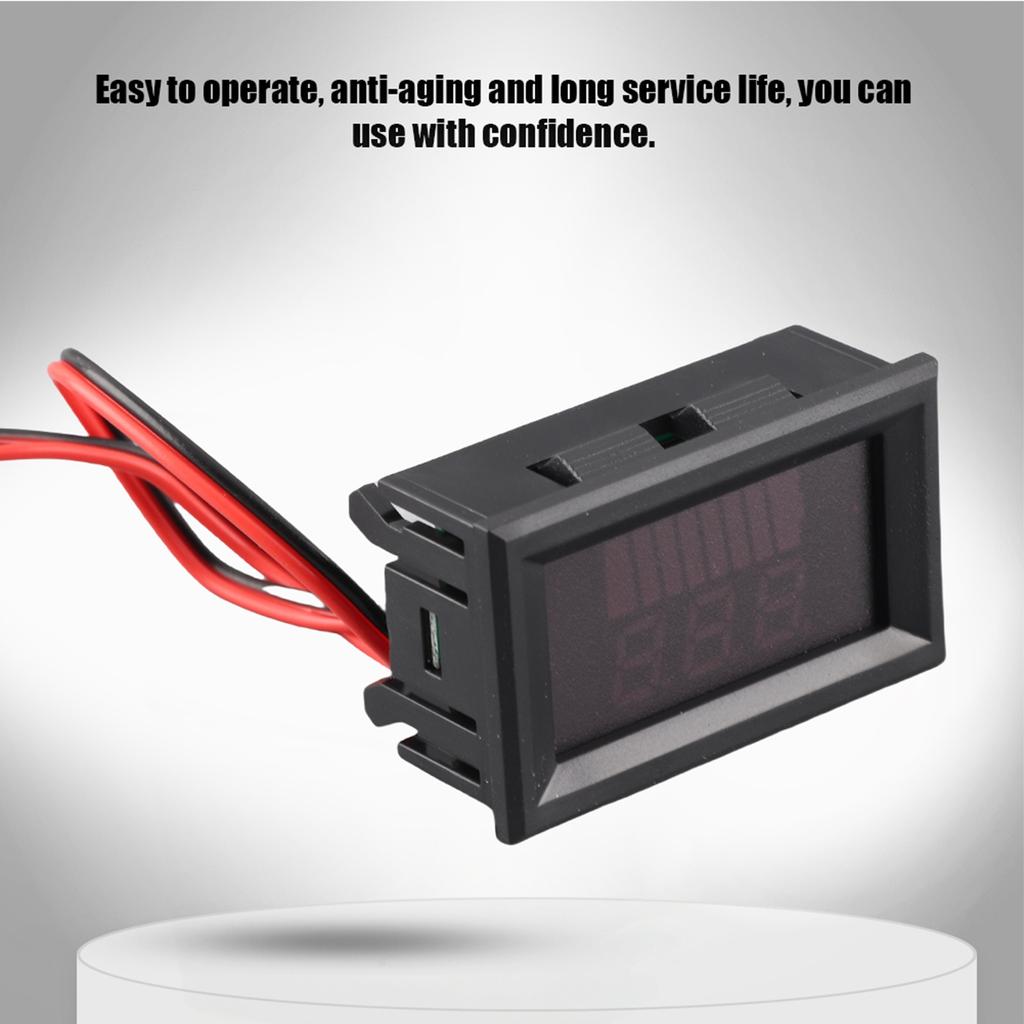   Digital Electromobile Voltage Meter Display Lithium Battery Gauge Voltmeter 12V-72V (Blue)
