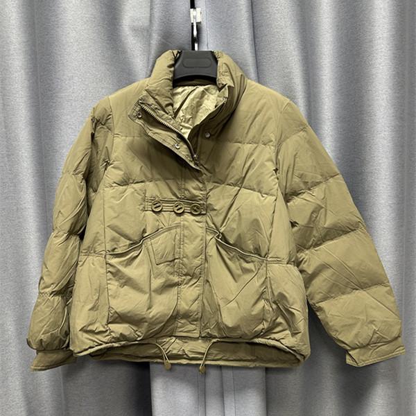 New three-button short down jacket for women's small people, versatile fashion, high-end stand-up collar warm jacket