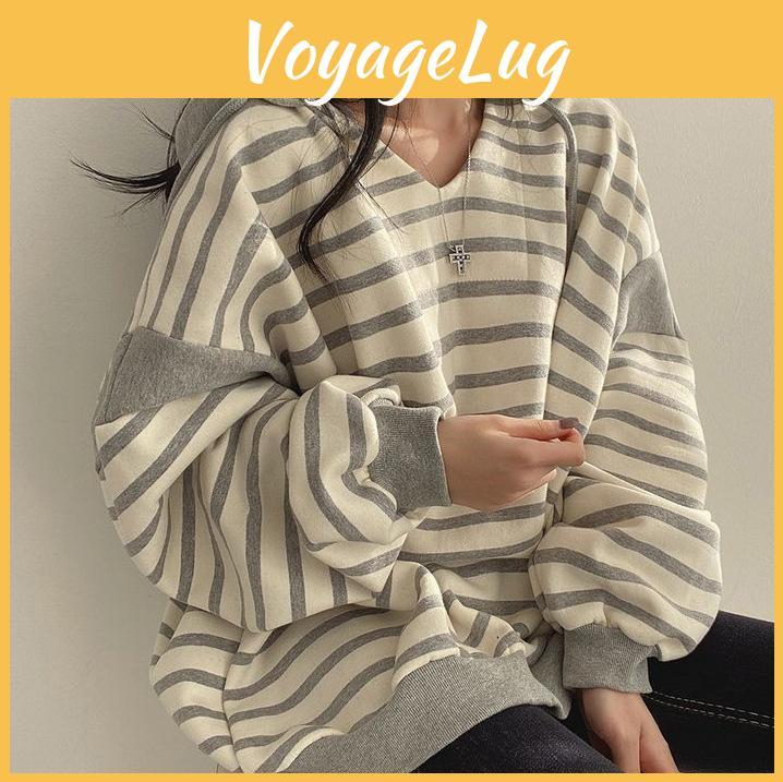 Spring Korean Women And Autumn Style Loose Casual Sweatshirt Lazy Wind Hooded Tops