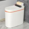 13/15 L Kitchen Compost Bin With Lid Bathroom Trash Can Waterproof Plastic Narrow Trash Bin for Toilet Living Room Kitchen