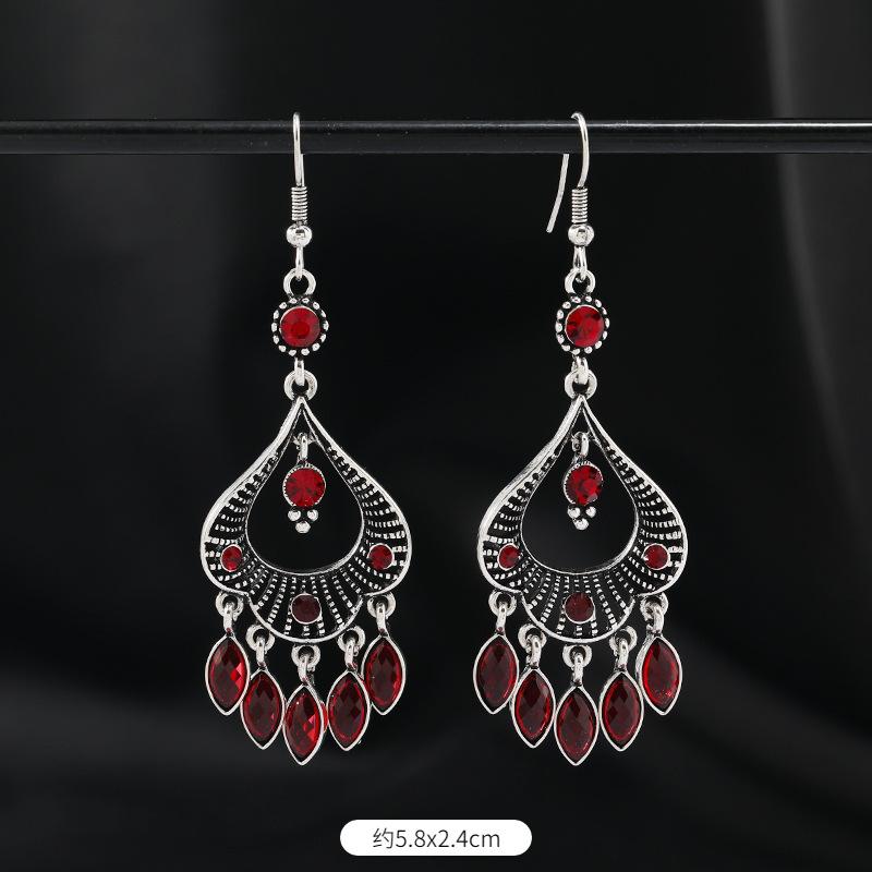 Original Design Earrings Retro Court Fringed Temperament Earrings Women's Long Crystal Ear Jewelry