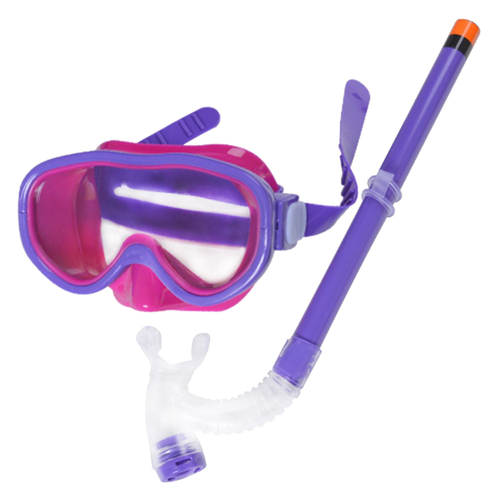 Children Kid Snorkel Set Junior Snorkeling Gear Scubas Diving Snorkel Equipment Anti-Fog Snorkel Masks Impact Resistant фиолетовый