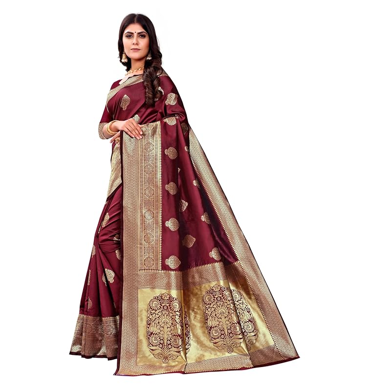 Sugathari Womens Banarasi Saree Pure Kanjivaram Silk Saree Soft New Ladies 2023 Design Wear Pattu Sarees Latest Cotton P