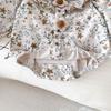 Baby Clothes Bodysuit Long Sleeve Girls Coverall Lace Newborn Baby Preparing for Birth Gift Monthly Photo Collar Floral Pattern Brown 6M [Baby koi]