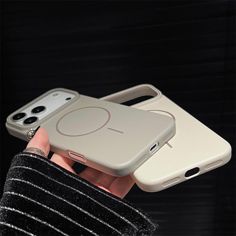 Luxury Solid Colors Magnetic Phone Case For iPhone Air 12 13 14 15 16 17 Pro Max Wireless Charging Shockproof Protective Hard Cover