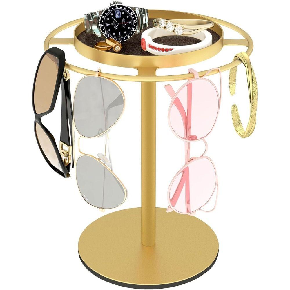 360° Rotating Sunglasses Rack Stainless Steel Glasses Stand Eyewear Display Tabletop Decor