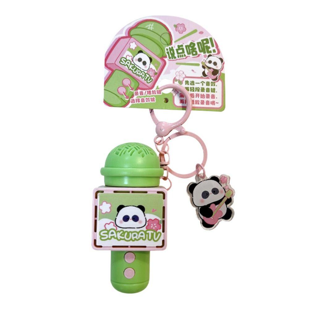 Originality Style Mini Microphone Keychain Cartoon Panda Recording Microphone Keychain  Gift Giving
