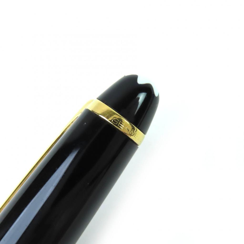 Very Good MONTBLANC Fountain Pen Meisterstück Classic White Star Black Gold 14K Used
