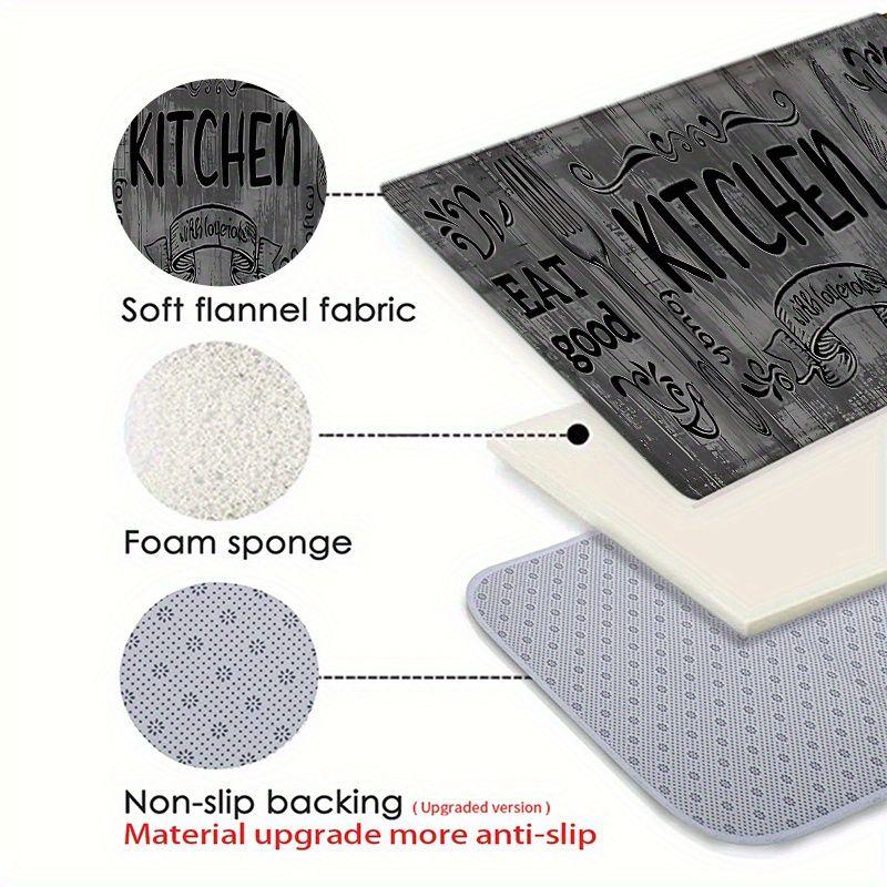 Kitchen Mat, Vintage Wood-Grain “Enjoy Life” Slogan Non-Slip Mat for Tableware, Kitchen, Laundry Room, and Home Decor