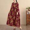Neues Vintage Blumen Maxi-Kleid Damen Übergröße Oversize Locker Mit Kapuze Langarm Frühling Sommer Langes Kleid Basic