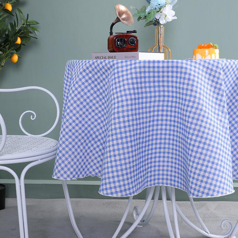Runde Tischdecke Baumwolle Leinen Karierte Tischdecke Klein Frisch Runde Tischdecke Couchtisch Tischdecke Couchtischdecke