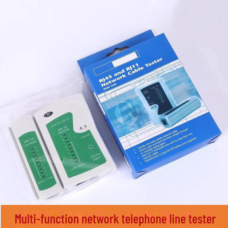 

Белый тестер сетевого и телефонного кабеля RJ45/RJ11 Tester