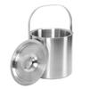 Ice Bucket with Lid 3L Stainless Steel Double Wall Insulated Ice Bucket Wine Drink Container Holder for Beer Cocktail