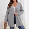 Women S Long Sleeve Solid Color Loose Knit Cardigan Coat